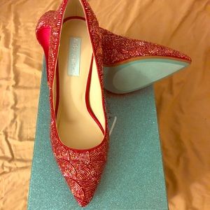 Betsy Johnson Red stiletto pump